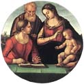 holy family with saint